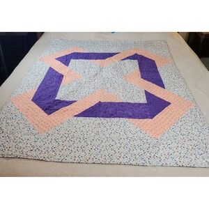 Quilts For Kids Round Rock 46x57 Girls' Floral Lavender Patchwork Machine Quilt